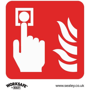Sealey Self Adhesive Vinyl Fire Alarm Symbol Sign Pack of 10
