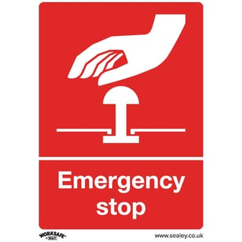 Sealey Rigid Plastic Emergency Stop Sign Pack of 10