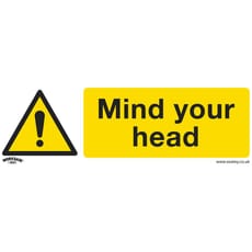 Sealey Self Adhesive Vinyl Mind Your Head Sign Pack of 10