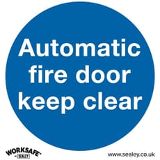 Sealey Self Adhesive Vinyl Automatic Fire Door Keep Clear Sign