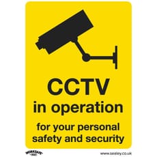 Sealey Self Adhesive Vinyl CCTV in Operation Sign Pack of 10