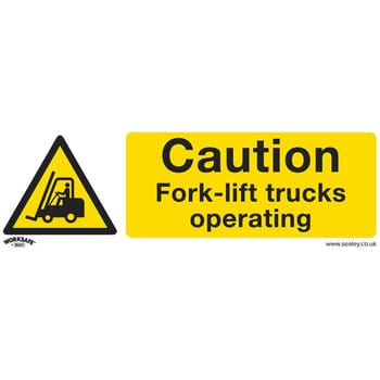 Sealey Self Adhesive Vinyl Caution Fork Lift Trucks Sign