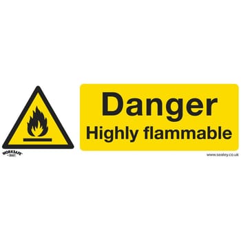 Sealey Rigid Plastic Danger Highly Flammable Sign Pack of 10