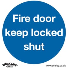 Sealey Rigid Plastic Fire Door Keep Locked Shut Sign Pack of 10