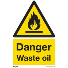 Sealey Rigid Plastic Danger Waste Oil Sign Pack of 10
