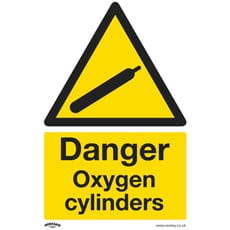 Sealey Rigid Plastic Danger Oxygen Cylinders Sign