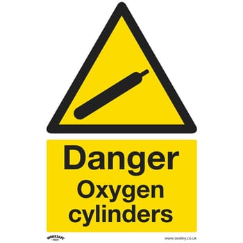 Sealey Self Adhesive Vinyl Danger Oxygen Cylinders Sign
