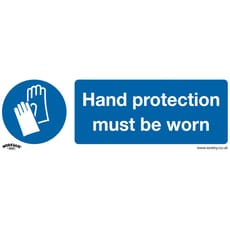 Sealey Self Adhesive Vinyl Hand Protection Must Be Worn Sign