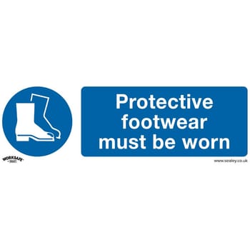 Sealey Rigid Plastic Protective Footwear Must Be Worn Sign Pack of 10