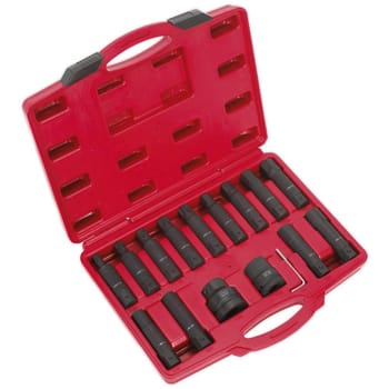 Sealey 16 Piece Combination Drive Impact Hexagon and Torx Socket / Socket Bit Set