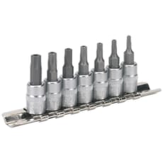 Sealey 7 Piece 1/4" Drive Security Torx Socket Bit Set