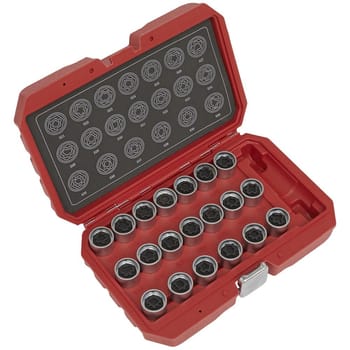 Sealey 20 Piece Locking Wheel Nut Key Set for VAG