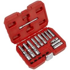 Sealey 18 Piece 1/4" and 3/8" Drive Glow Plug Socket Set