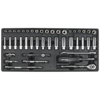 Sealey 43 Piece 1/4" Drive Socket Set Metric and Imperial in Module Tray