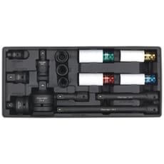 Sealey 15 Piece 1/2" Drive Impact Socket and Adaptor Set in Module Tray