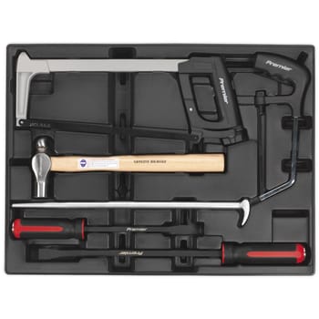 Sealey 6 Piece Hammer, Hacksaw and Pry Bar Set
