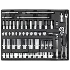 Sealey 55 Piece Combination Drive Socket Set in Module Tray