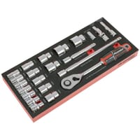 Sealey Premier 22 Piece 1/2" Drive Socket Set in Module Tray