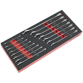 Sealey Premier 15 Piece Combination Spanner Set in Module Tray
