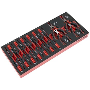 Sealey Premier 17 Piece Pliers and Precision Screwdriver Set in Module Tray