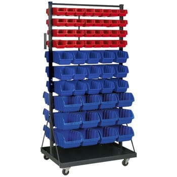 Sealey Mobile Bin Storage System and 118 Bins