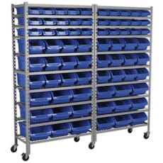 Sealey 72 Piece Mobile Bin Storage Rack