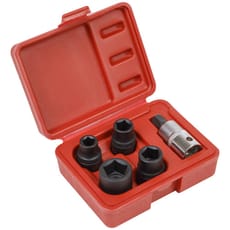 Sealey 5 Piece 1/2" Drive Pentagon Brake Caliper Socket Set for Bendix and Girling Brakes