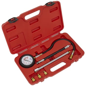 Sealey VSE300D 6 Piece Petrol Engine Compression Tester Deluxe Kit