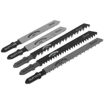 Sealey 5 Piece T Shank Wood and Metal Cutting Jigsaw Blade Set