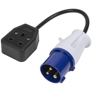 Sealey 16A/13A Trailing Socket and 2P+E Blue Plug Cable Set