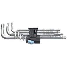 Wera 3950PKL/9 9 Piece Stainless Steel Ball End Hexagon Allen Key Set Metric