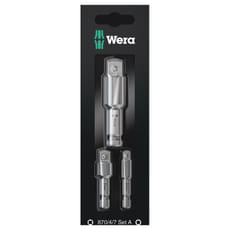 Wera 3 Piece 1/4 Hex Shank Socket Adaptor Set