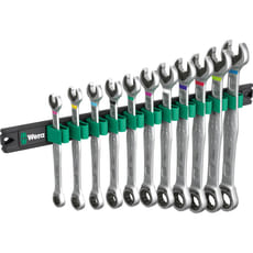 Wera 6000 Joker 11 Piece Ratchet Combination Spanner Set on Magnetic Rail