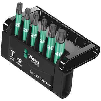 Wera Impaktor 6 Piece Bit-Check Impact Torx Screwdriver Bit Set